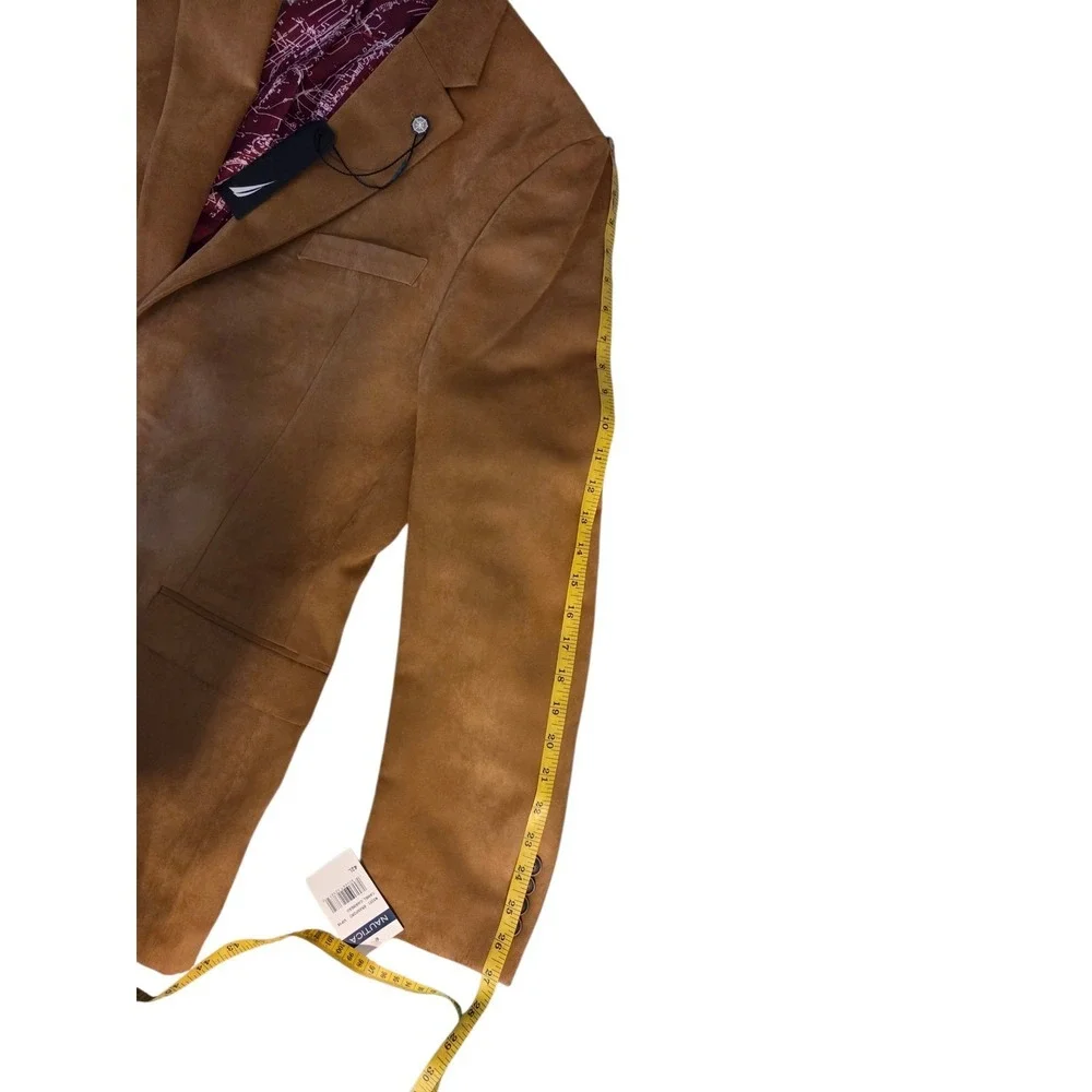 Nautica Branford Faux Suede Camel Sports Coat 2-Button Suit‎ Jacket 42L NWT